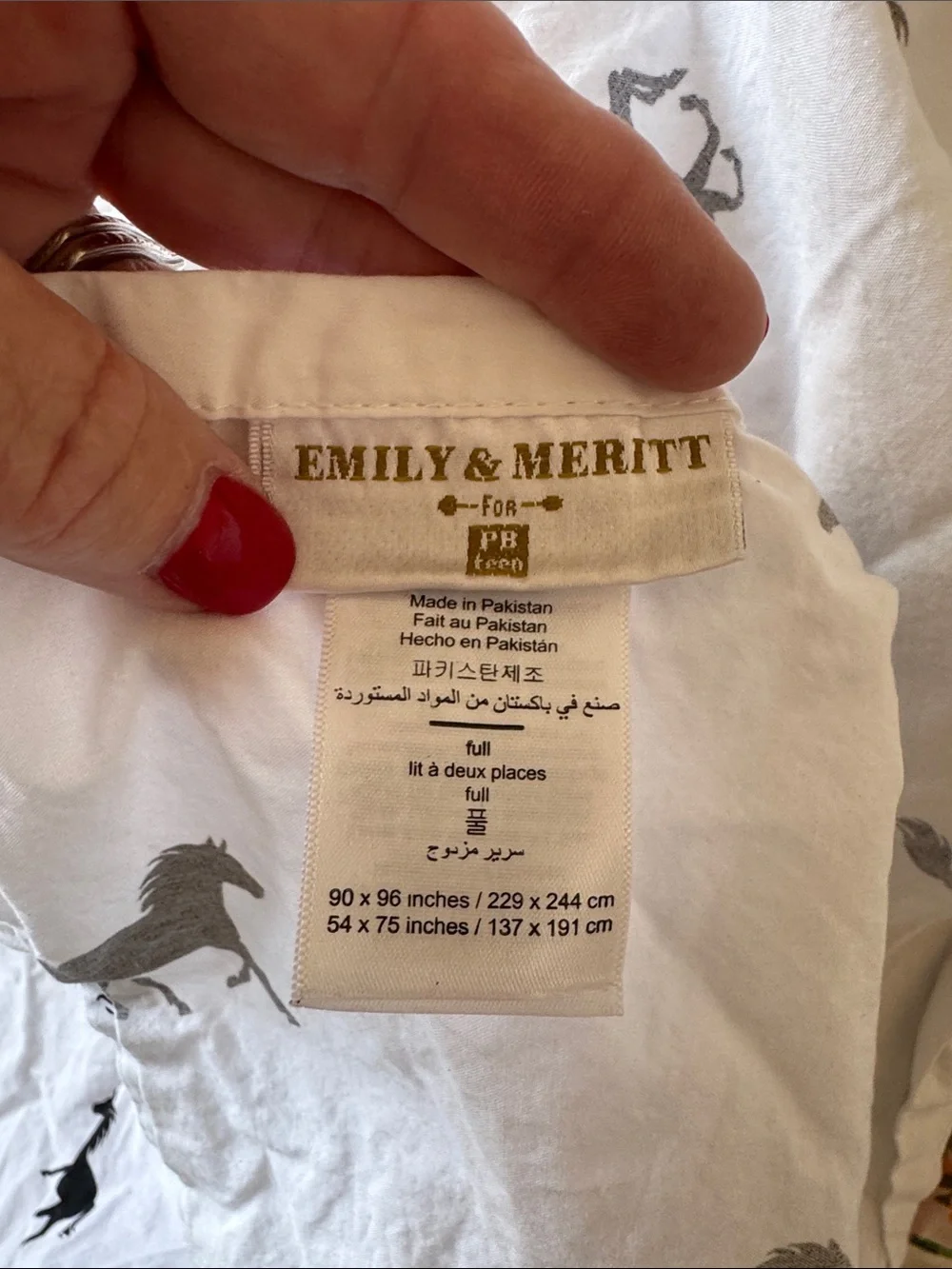 Emily & Meritt x Pottery Barn The Wild Horses cotton Full Flat Top Sheet